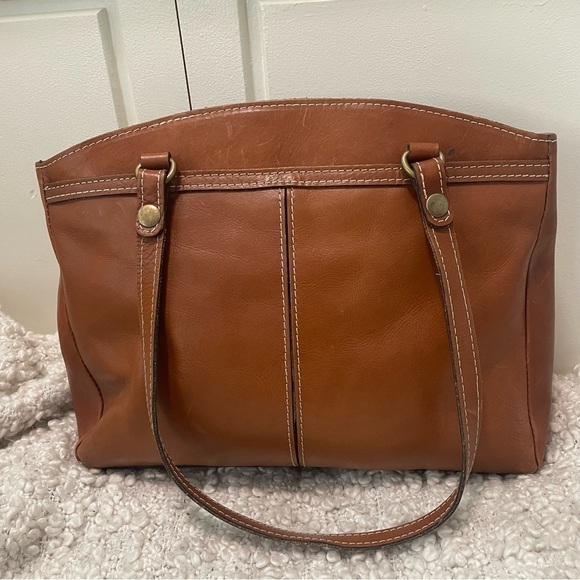PATRICIA Nash Chestnut Brown Leather Handbag Tote Purse - Picture 4 of 9
